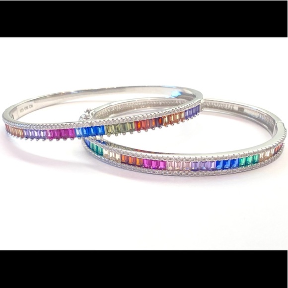 Multicolored pave bangles - Picture 1 of 2